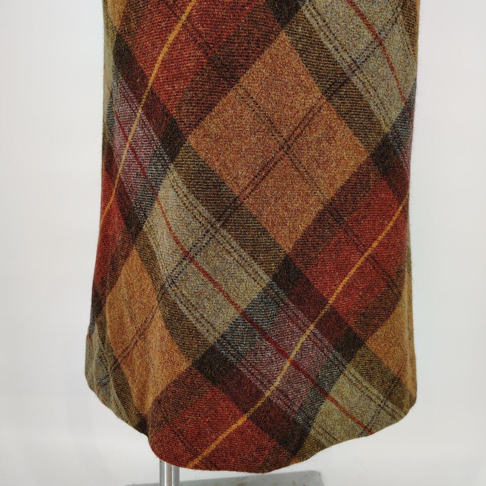 Ralph Lauren Wool Plaid Midi Skirt Size 4 Fall Bias Cut Vintage Style - Picture 12 of 16